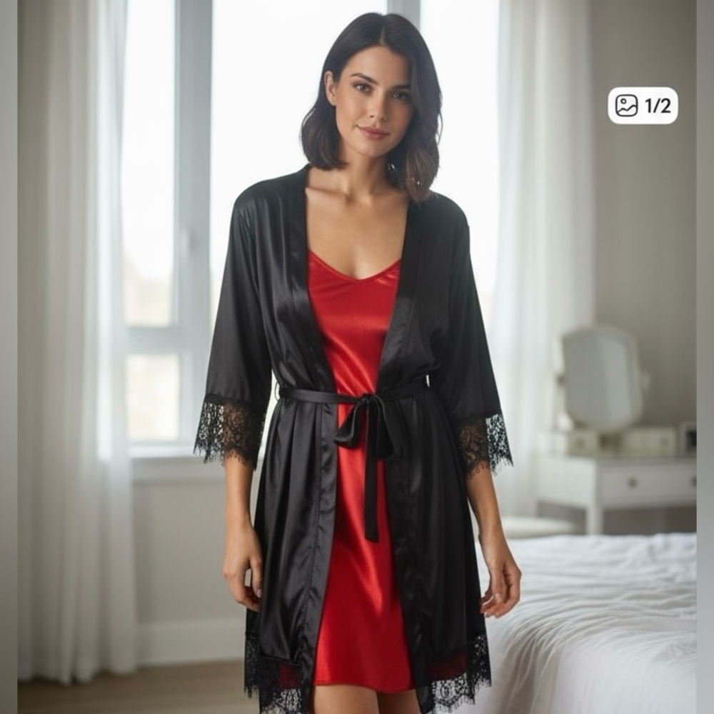 🌹004 INTMTS: Robe and nightgown size S